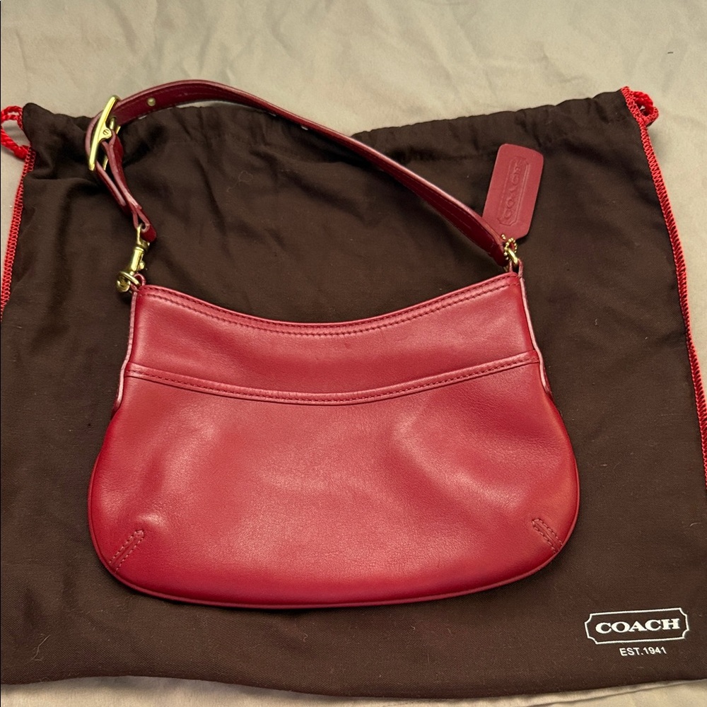 Vintage Coach Legacy West Demi-Pouch in red leather